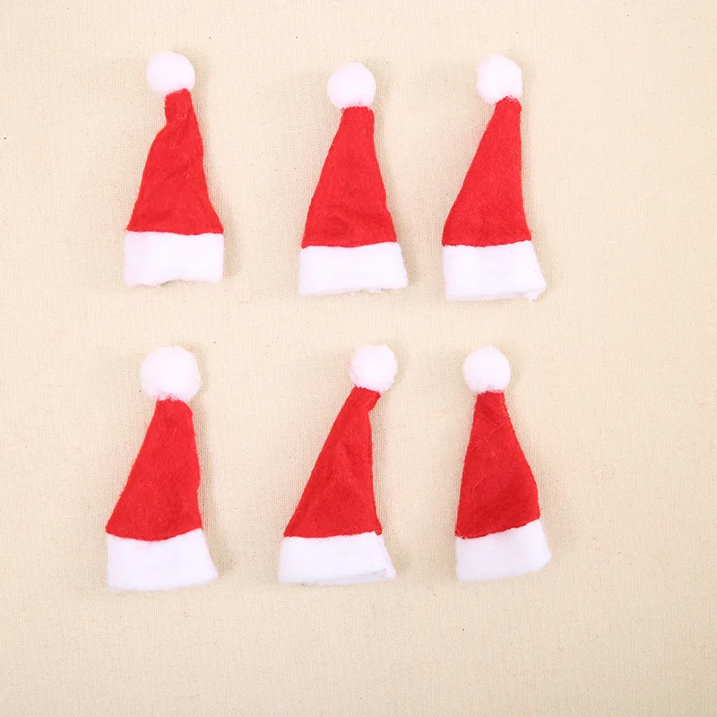 

60 Pieces Mini Santa Claus Hat Red Candy Santa Claus Cap Non-woven Hat For Christmas Tree Ornament Christmas Party Decoration