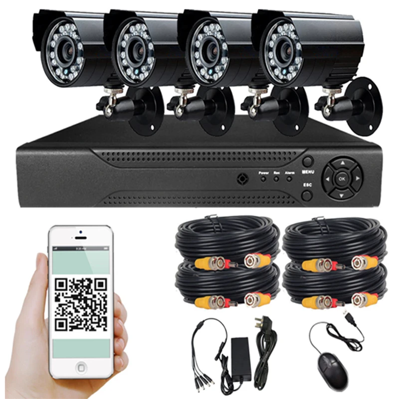 Imagem -03 - Visão Noturna 4ch 1080p Ahd Tvi Cvi Dvr Kit Câmera à Prova Impermeável Água Detecção de Movimento Vigilância Vídeo Segurança ao ar Livre Sistema Cctv ir