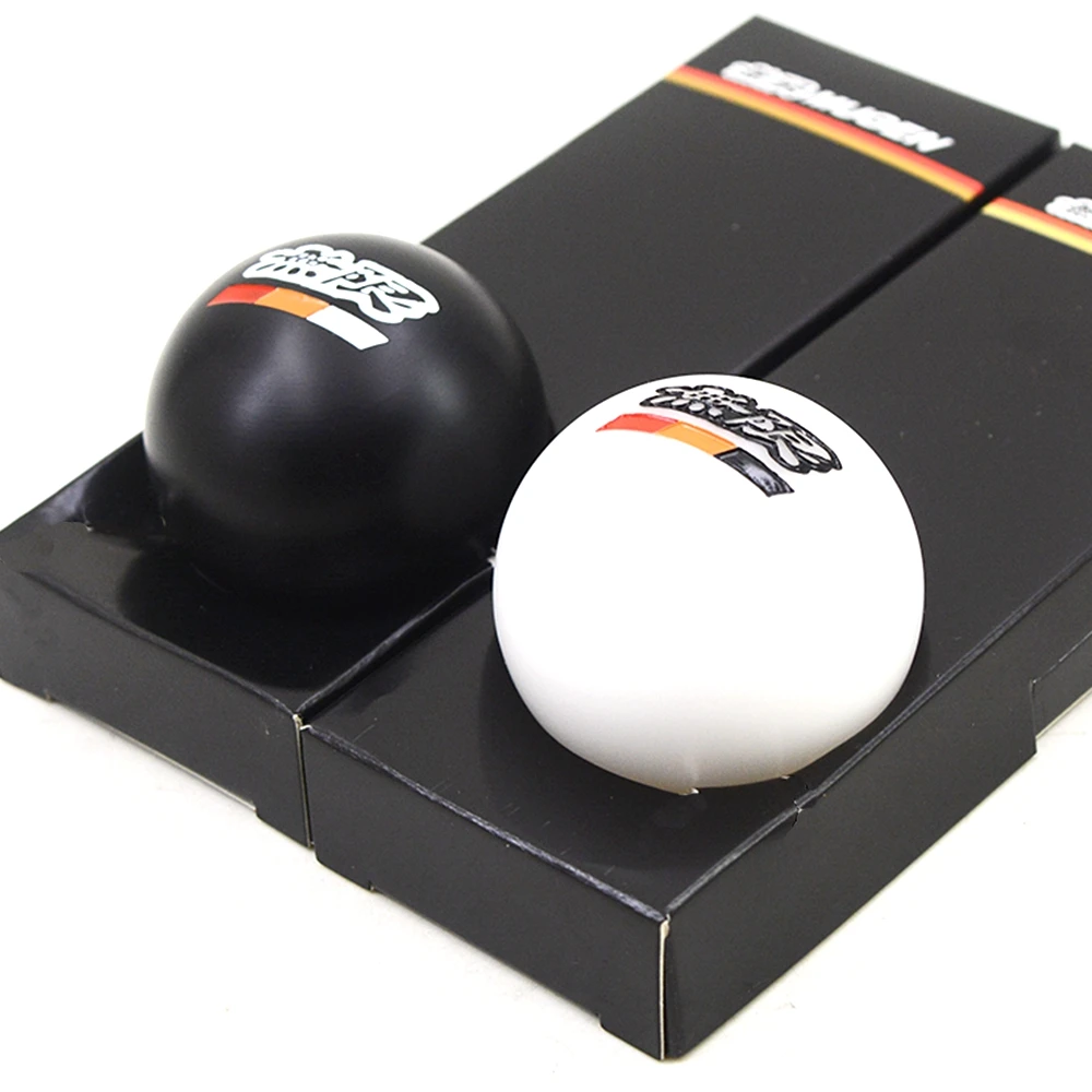 Black/White Ball Shape Resin Mugen Racing Car Manual Shift Gear Knob Shifter Lever Head For Honda