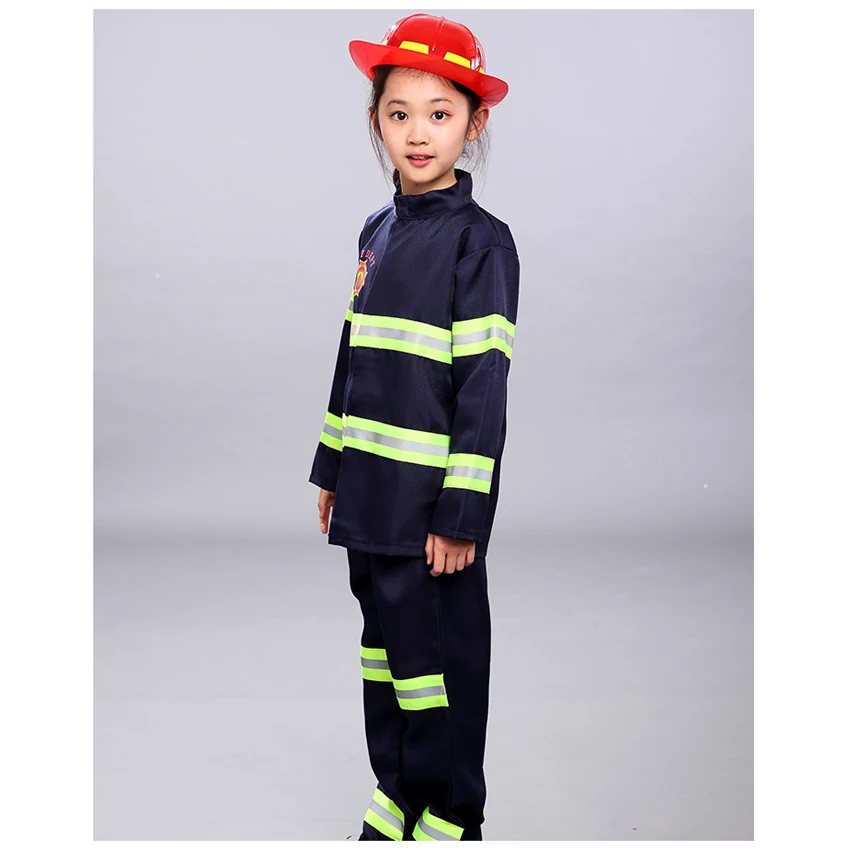 Kids Firefighter Costumes Baby Boys Clothing Set Halloween Party Cosplay Roleplay Fireman Costumes for Teenager Boys with Belt image 6