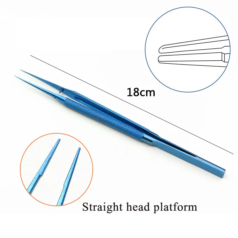 

18cm Titanium Stainless Steel Tweezers Platform forceps Round Handle Ophthalmic Instruments