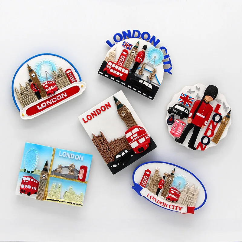 3D refrigerator pasted magnetic world tourism souvenir creative gifts fridge magnets England London bus soldier souvenir gifts