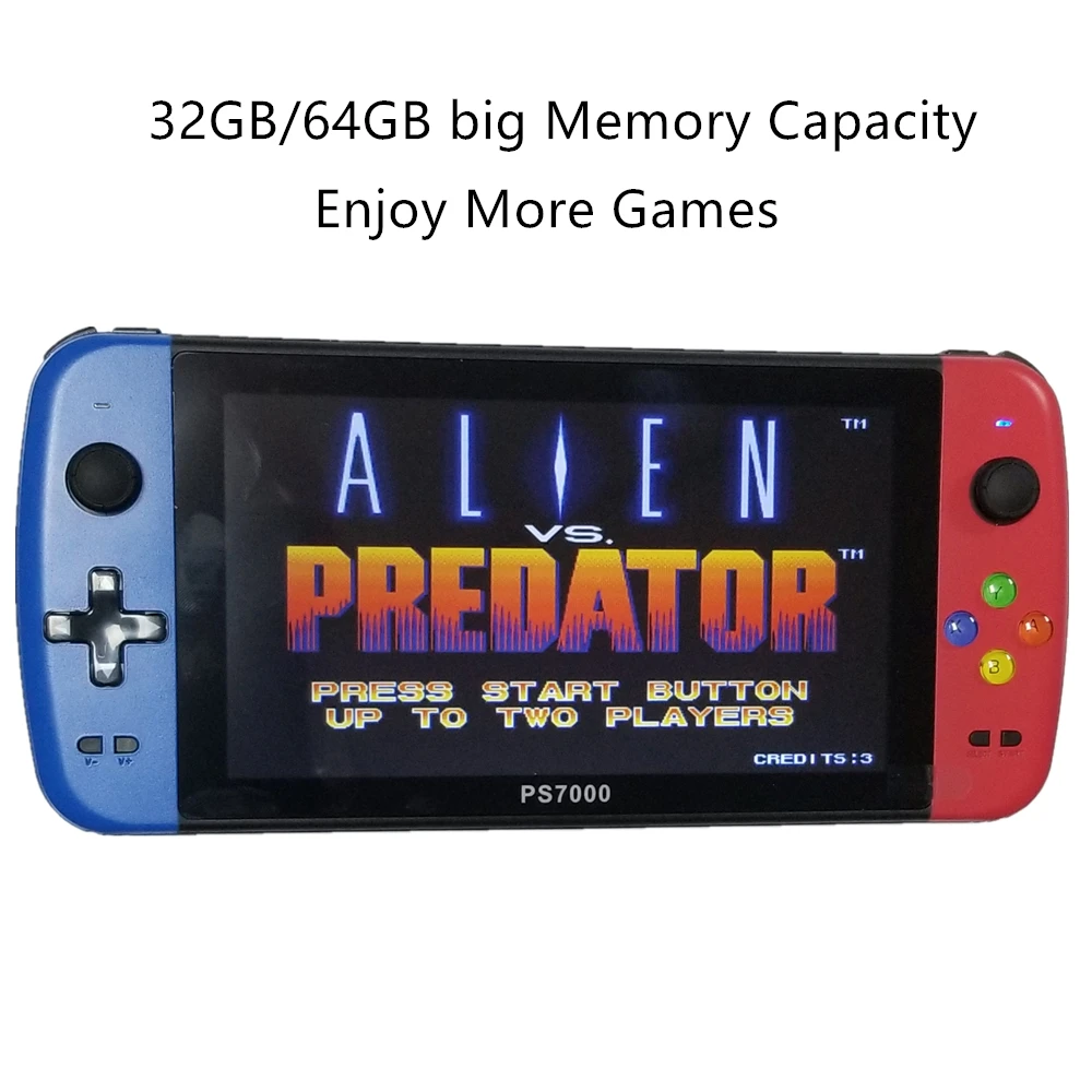 Migliore console di gioco portatile Q900/PS7000 macchina per videogiochi da 7 pollici 32GB/64GB con 5000 giochi gratuiti per PS1 Mame 8/16/32/64/128 bit