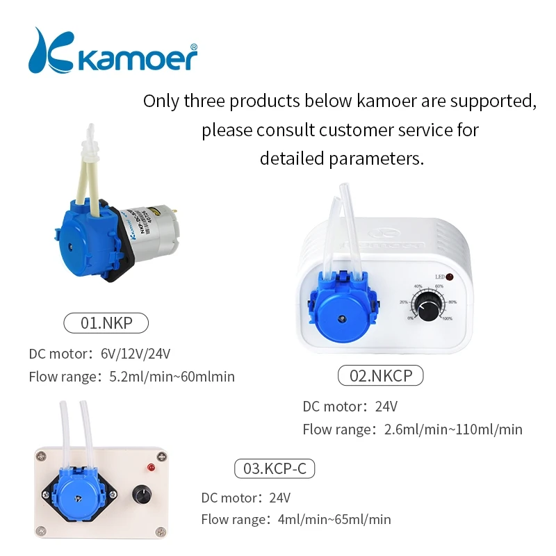 Kamoer – tête de pompe péristaltique et Tube de remplacement pour NKP,5 pièces/paquet (Tube en Silicone et BPT)