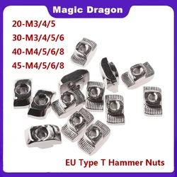 M3 M4 M5 M6 M8 Slot T-nut Sliding T Nut Hammer Drop In Fasten Connector for EU 20 30 40 45Series Aluminum Profile 2020 3030 4040