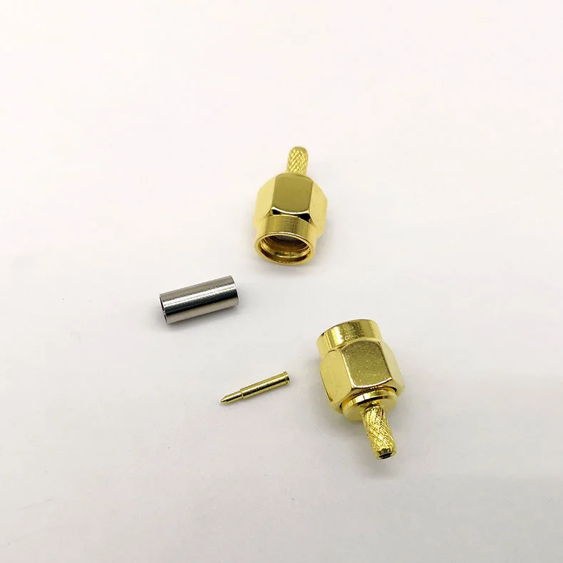 200pcs lot SMA Plug male RF Crimp for LMR100 RG316 RG174 cable adapter connectors SMA-J-1.5 RP-SMA-J-1.5