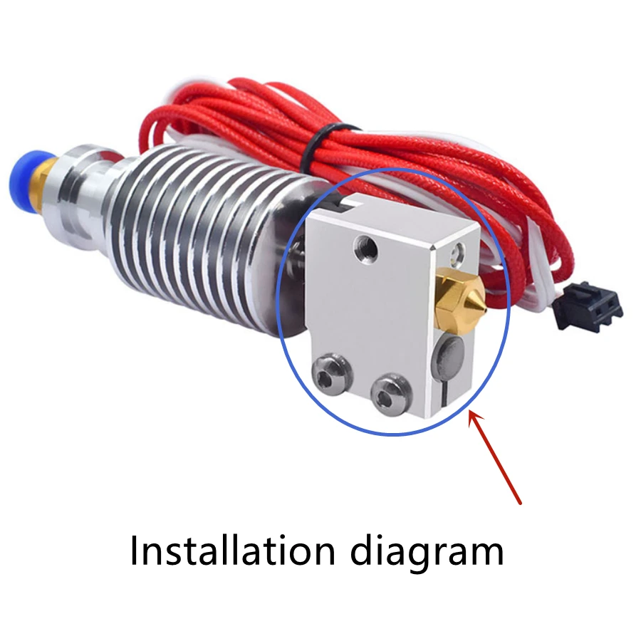 真ちゅう/アルミニウム製の火山ヒーターブロック,3Dプリンター用スペアパーツe3D hoend v6押出機pt100