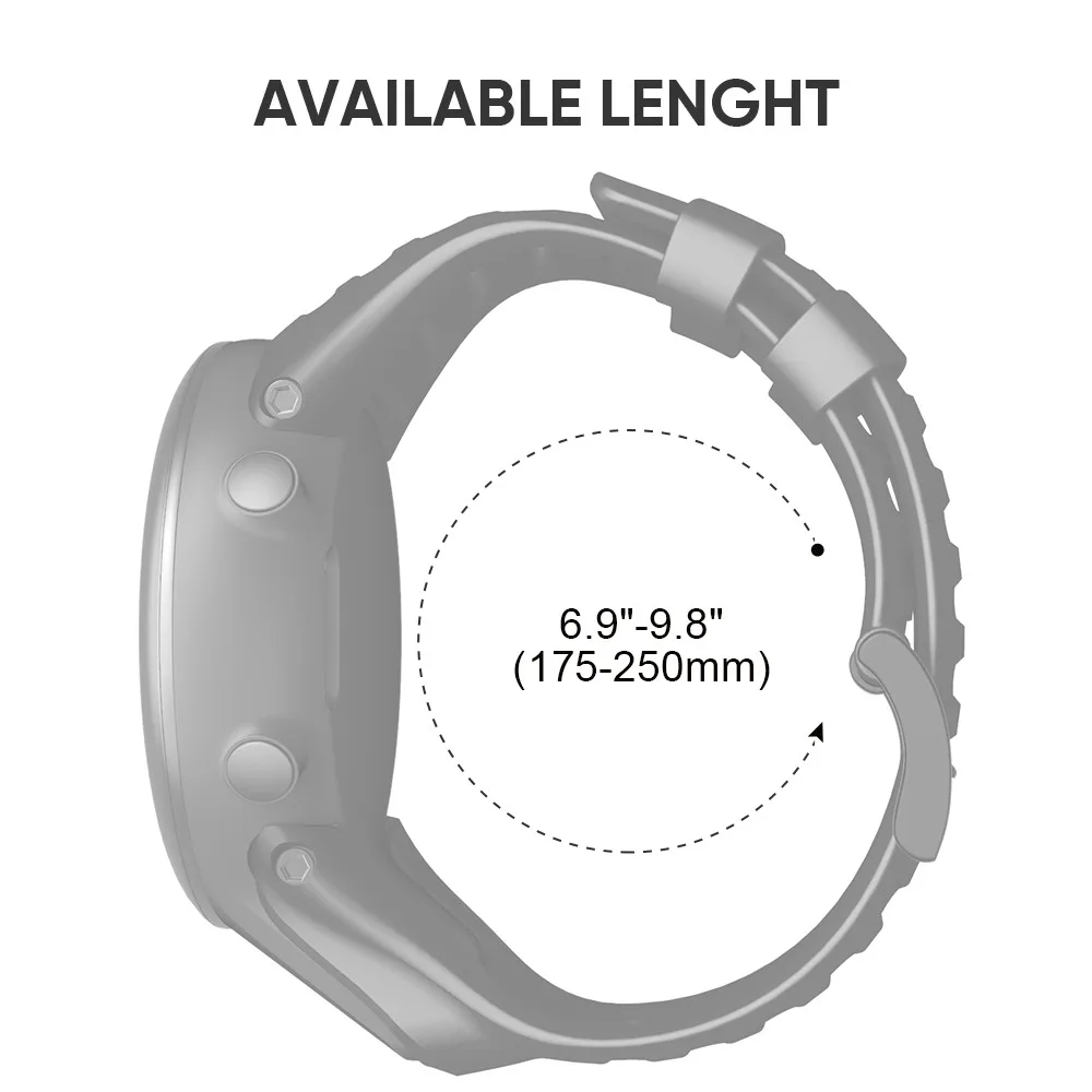 Gelang Silikon Pengganti Tali Jam Tangan untuk SUUNTO Ambit 3 TPU Gelang Gesper Hitam untuk SUUNTO Ambit 3 Aksesori Jam Tangan