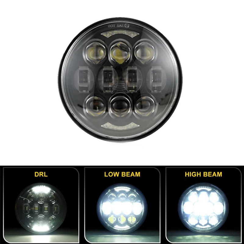 5.75 Inch Black Halo Angel Eyes LED Headlight For Harley Sportster 1200 883 Street 500 750 5-3/4\