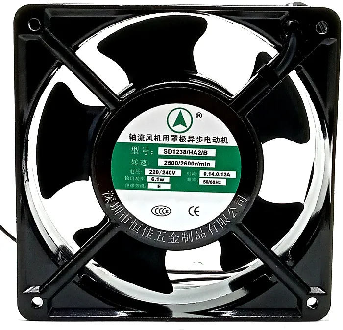 

SD1238/HA2/B AC 220V 0.12A 120x120x38mm 2-Wire Server Cooling Fan
