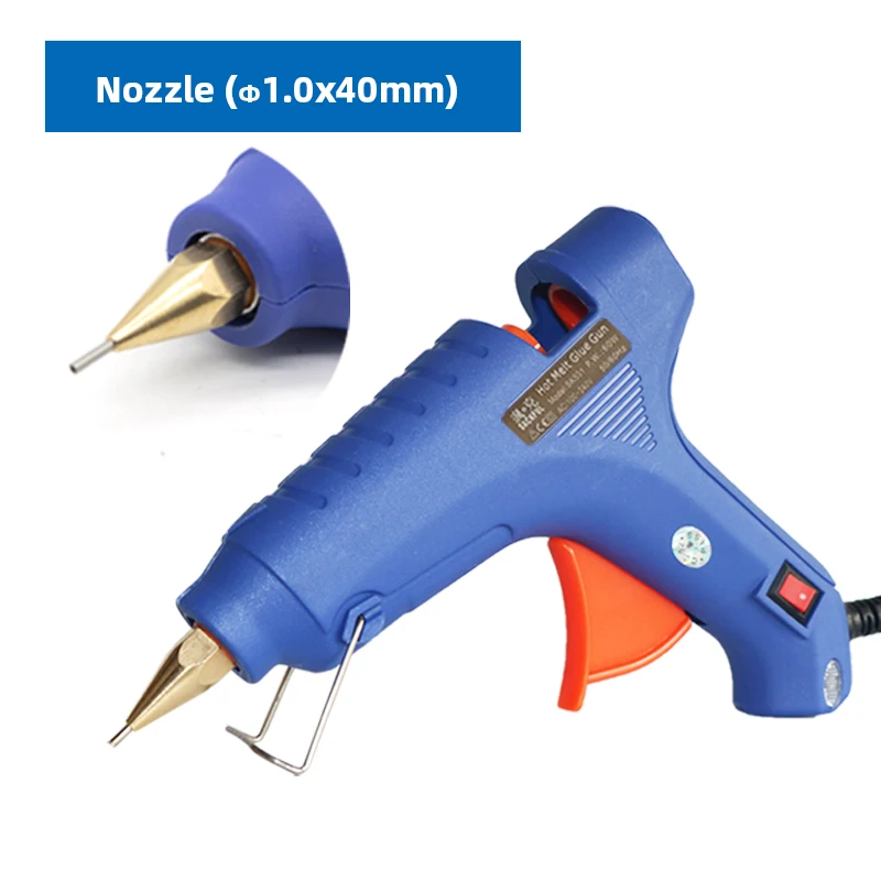 Hot Glue Gun 60W Small Diameter 1mm Copper Nozzle Hot Melt Gun Small Aperture Household Manual Hot Gun Glue Stick DIY Glue Gun