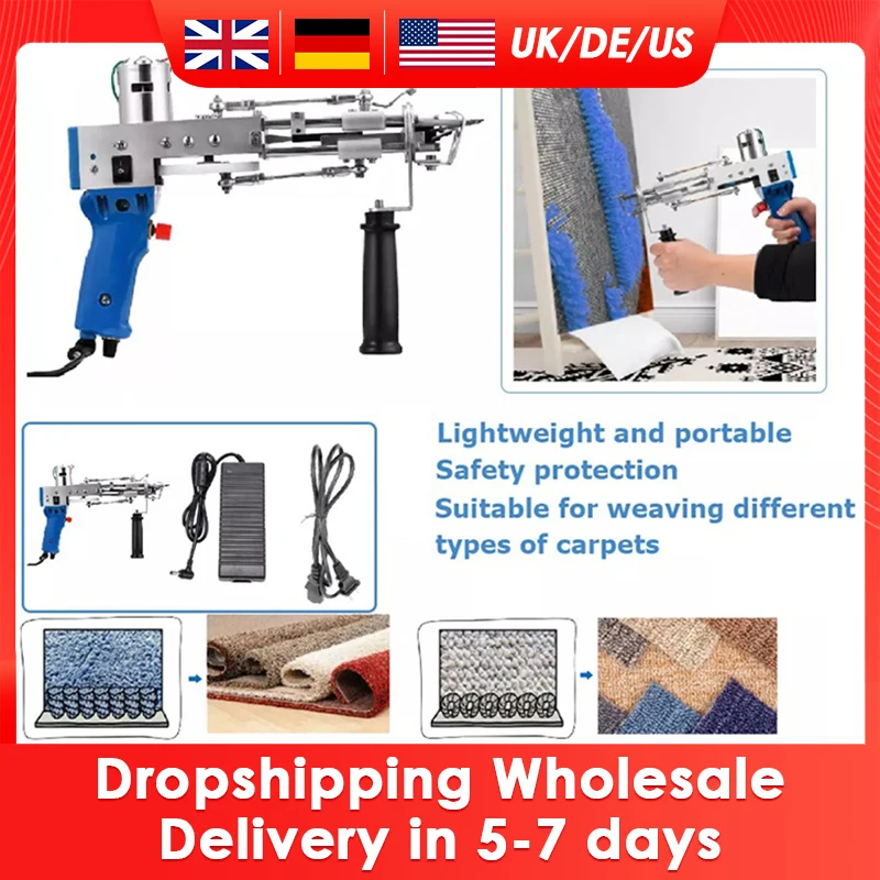 2022 New Electric Rug Tufting Gun Weaving Flocking Machines Carpet Tufting Gun Hand Gun Carpet Cut Pile Loop Pile Machines 220V