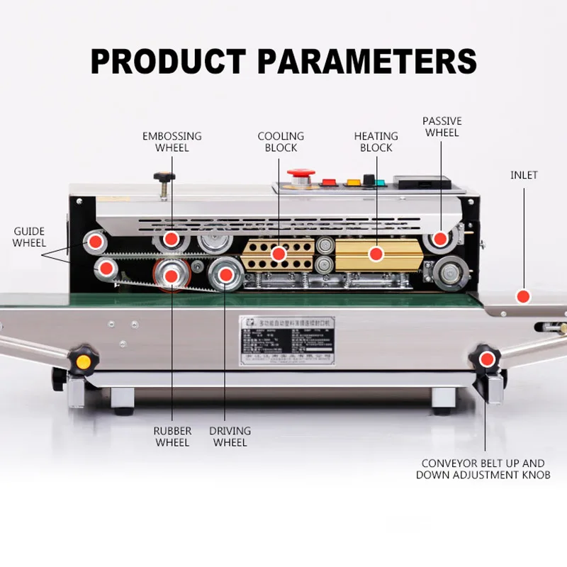 Continuous Sealing Machine Film Bag Aluminum Foil Multifunctional Food Tea Automatic Packaging Machine Kraft Paper Commercial