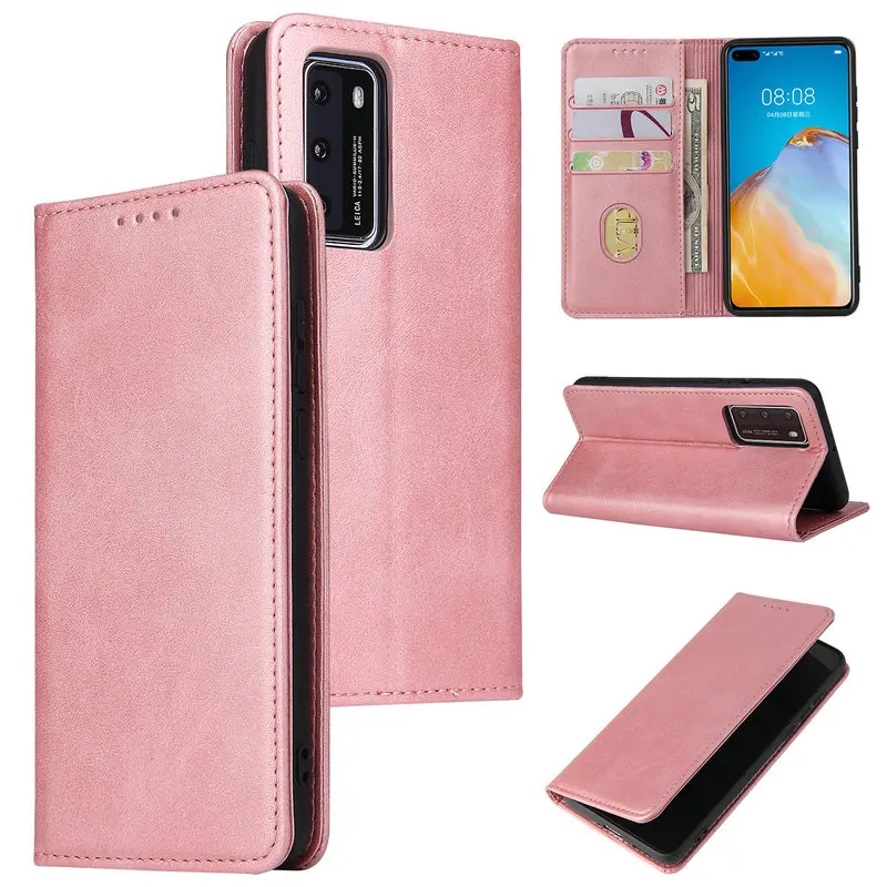 Magnetic Calf pattern Leather case for HuaWei P40 P30 P20 Pro Lite E Plus 5G Honor 9X 9A 9S GC010106