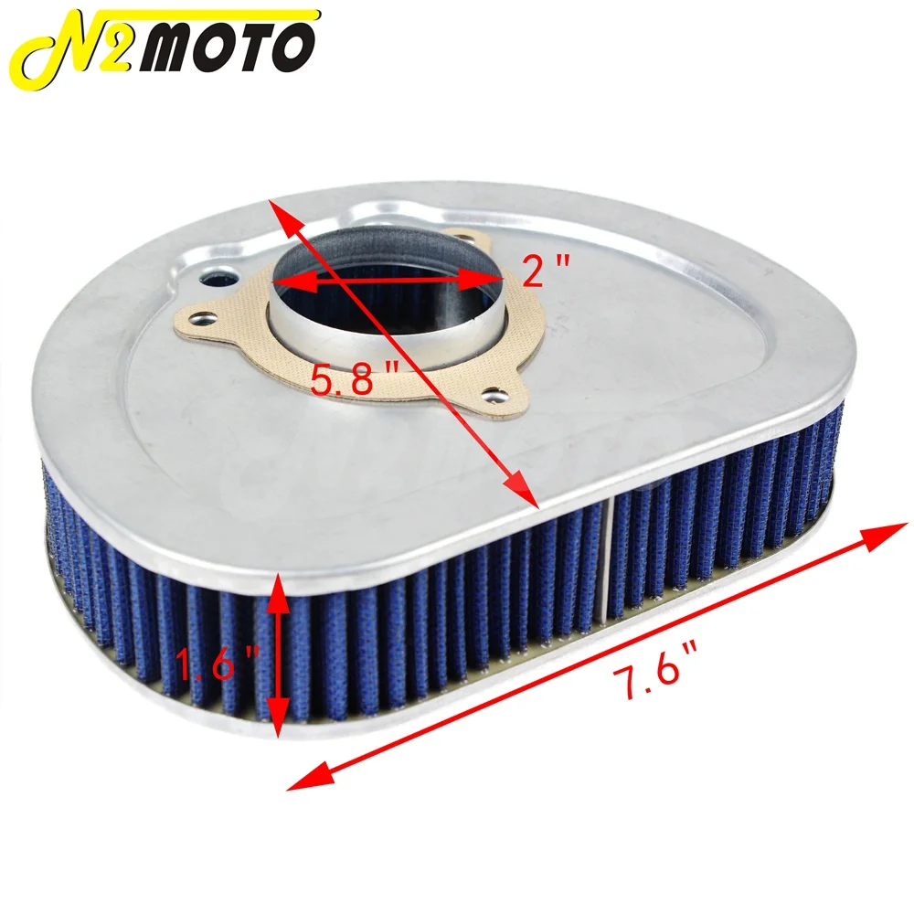 Blue Motorcycle High Flow Engineering Air Filter Air Cleaner for Harley Road King Electra Street Glide EFI FLHRI FLHT FLHX 08-12