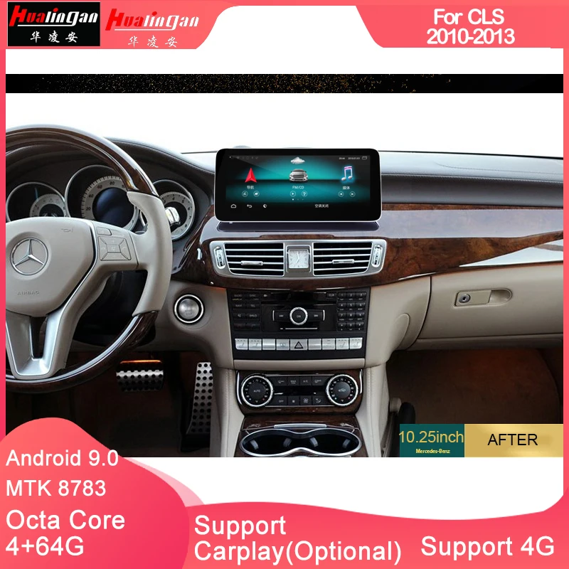 Hualingan For MercedesBenz CLS 2010-2013  Android9.0 interface Octa Core 4G internet 64G storage WIFI Carplay