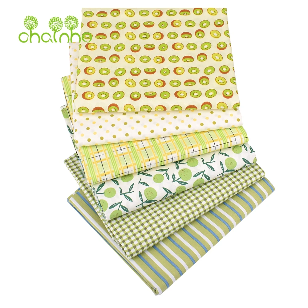 Chainho,Printed Twill Cotton Fabric,Patchwork Cloth For DIY Sewing Quilting Baby&Child\'s Bedding Material,6pcs/Lot,Fruit Series