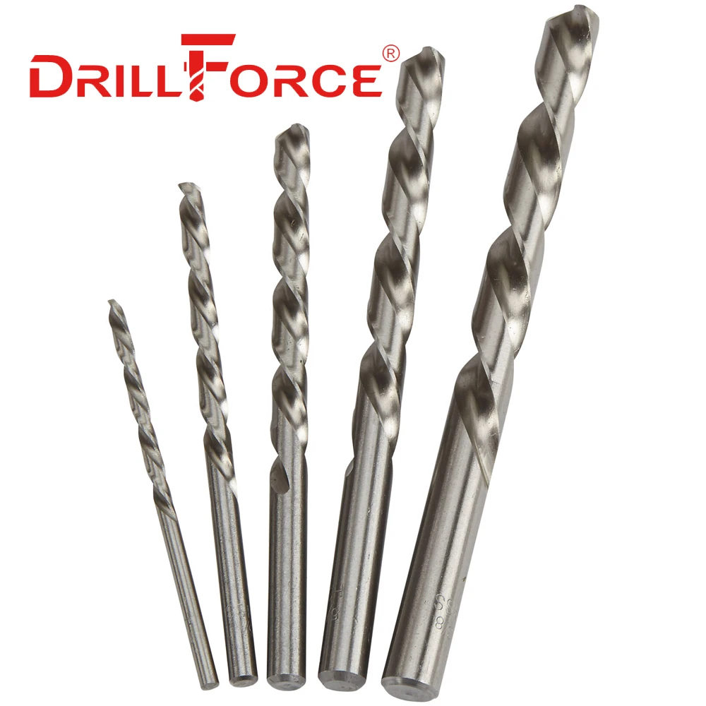 Drillforce-brocas de mano izquierda, 0,5mm-12mm, HSS M2, broca de giro inverso (0,5/1,5/2/2), 10 unidades 5/3/4/4.5/5/5.5/6/7/8/9/10/11/12mm)