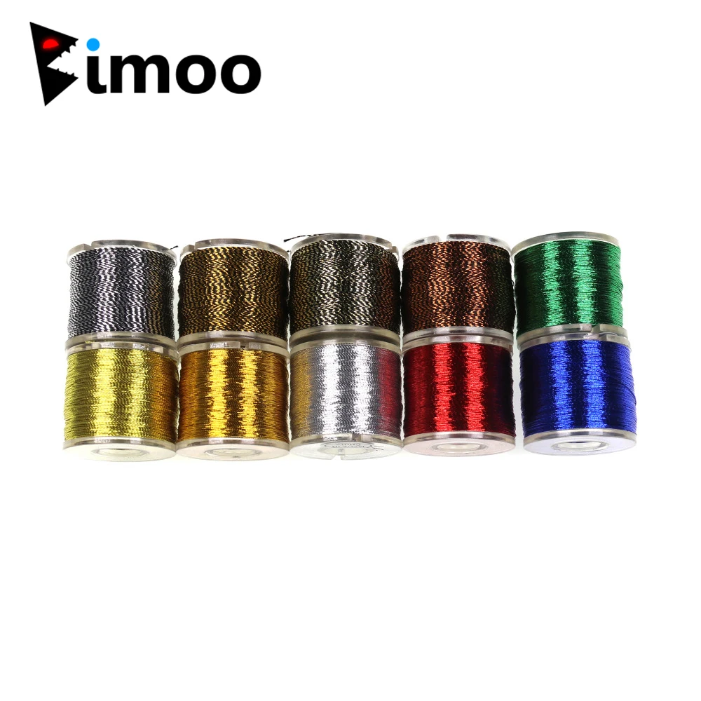 

Bimoo 100yards/Spool Metallic Thread Fishing Rod Building Braided Line Reparing Nymph Streamer Rib Fly Tying Jig Hook Making