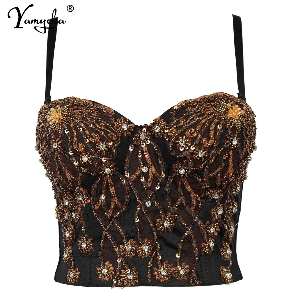 

Sexy halter Rhinestone corset crop top women summer y2k vintage clothes cute tops night club party tank top hotwife rave outfits