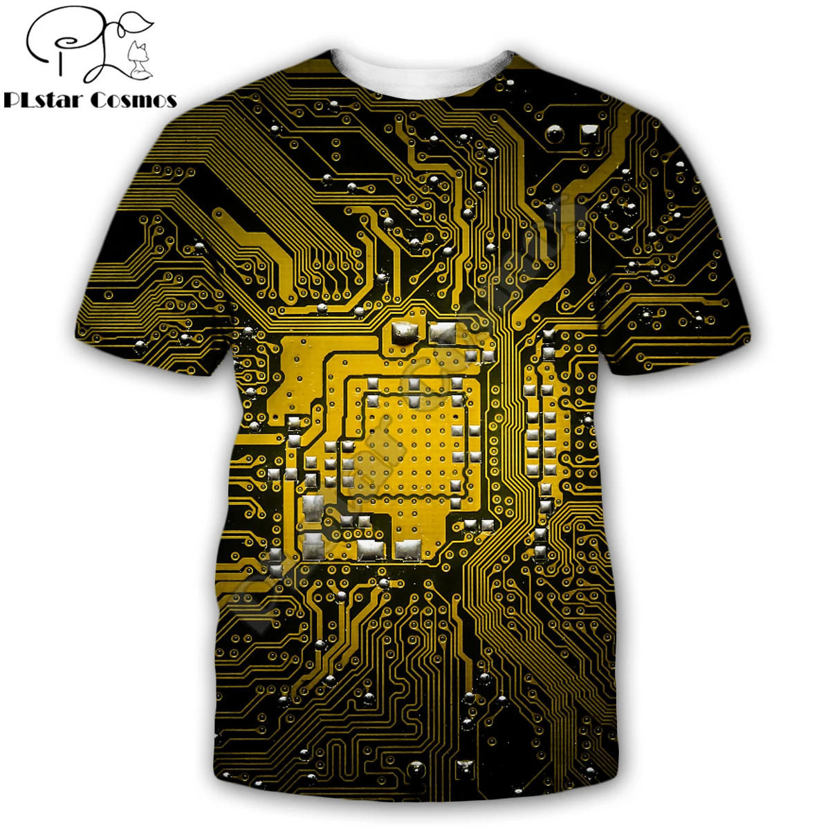 PLstar Cosmos Summer Men t-shirt Beautiful Electronic chip 3D Printed Harajuku Casual short Sleeve Tee shirts Unisex tops QDL027