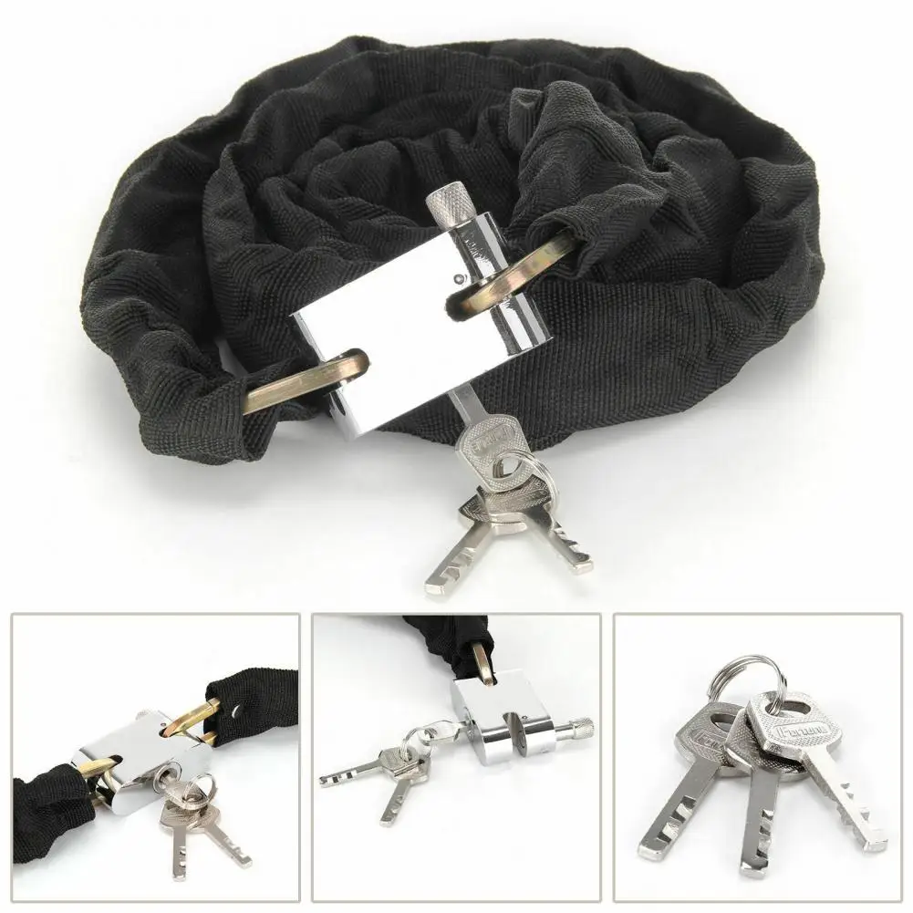 Bicycle Chain Lock Anti-rust Wide Application Rope Lock Waterproof Heavy Duty Anti-theft Lock Strong Padlock for Bicycles