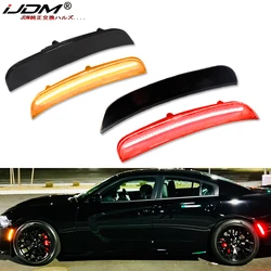 Ijdm Amber/Rood Voor/Achterbumper Full Led Side Marker Light Kit Voor 2015-Up Dodge Charger, vervangen Oem Sidemarker Lampen 12V