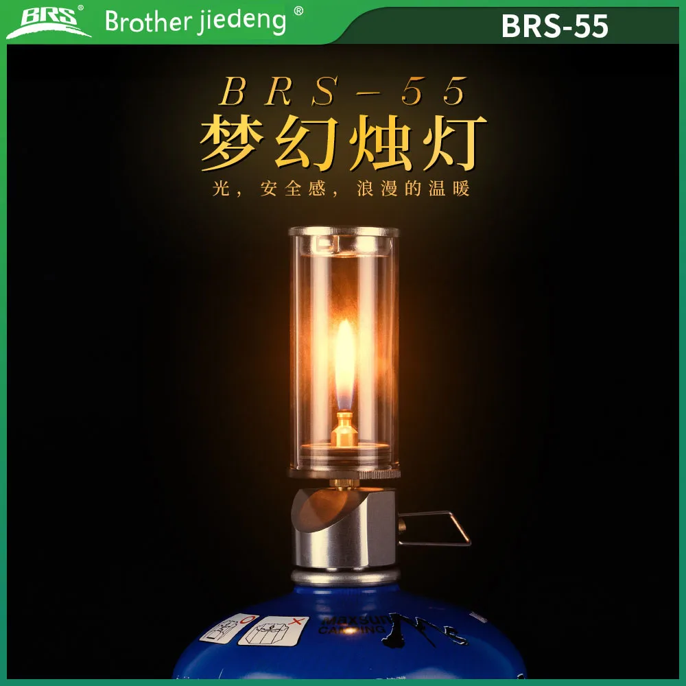 BRS Dreamlike Candlelight Lamp Mini Windproof Candle Lamp Gas Burner Stove Outdoor Camping Lights Tent Lighting Equipment BRS 55