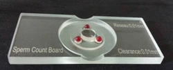 sperm counting chamber with grid Hemocytometer Blood count board  with red ruby for lab study