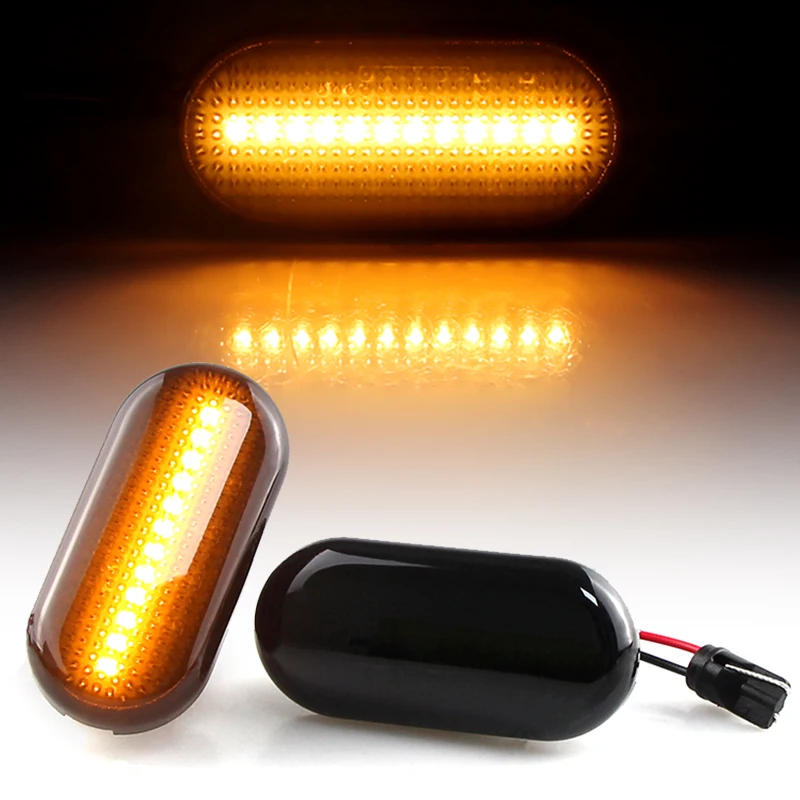 2pcs For Nissan Tiida C11 Note E11 NE11 Micra K12 NP300 Navara D40 Qashqai J10 LED Dynamic Side Marker Turn Signal Lights