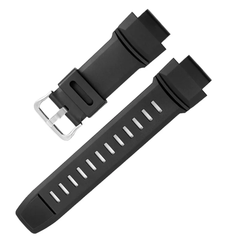 Replacement Belt For Casio PRG-260/270/500 PRW-3500/2500/5100/2000 Rubber Watch Strap 18mm Convex Black Bracelet