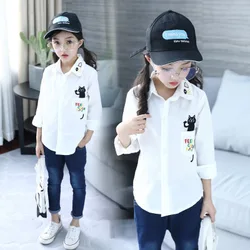 girls long sleeve blouse white kids clothes children top autumn fall new arrivals 12 10 8 years old girls blouse