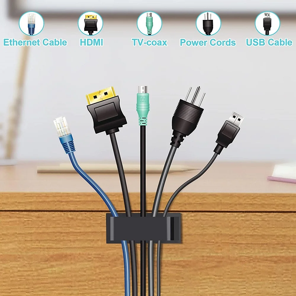 Cable Organizer USB Cable Winder Desktop Workstation Tidy Management Clip Wire Holder for Charging Line Computer Mouse Headphone