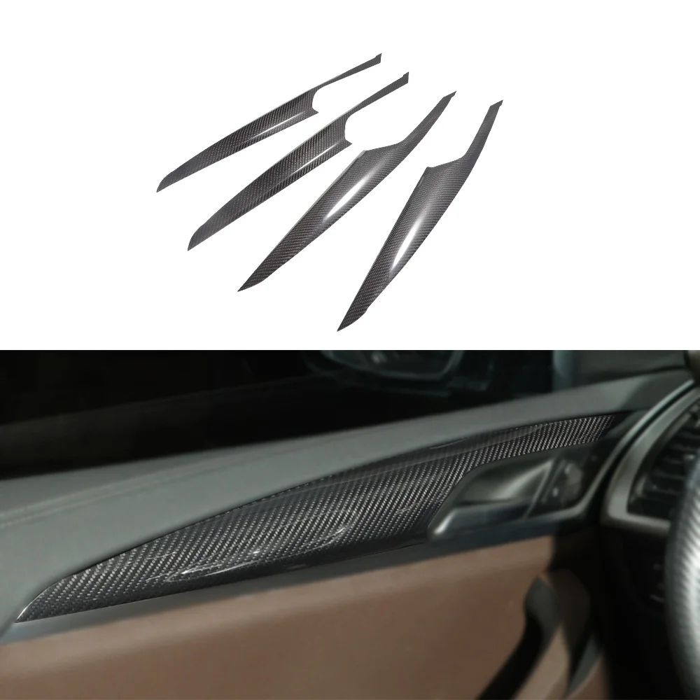 6pcs Real Full Carbon Fiber Interior Center Control Dasboard PanelTrim Door Panel Decoration Trim  for BMW X3X4 2018+