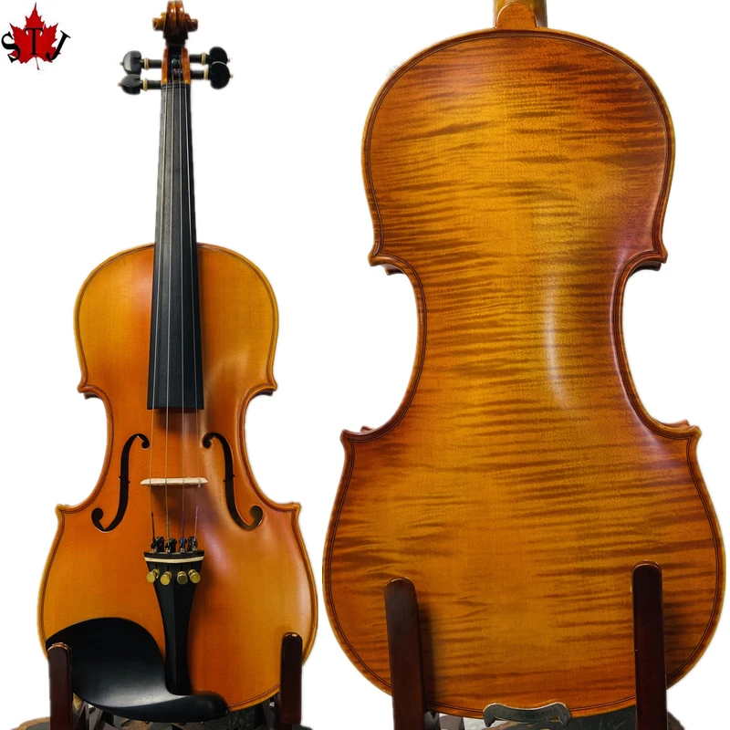 

Strad style SONG Master 4/4 violin ,Whole best flamed back, Indonesia A grade ebony accessories#15264