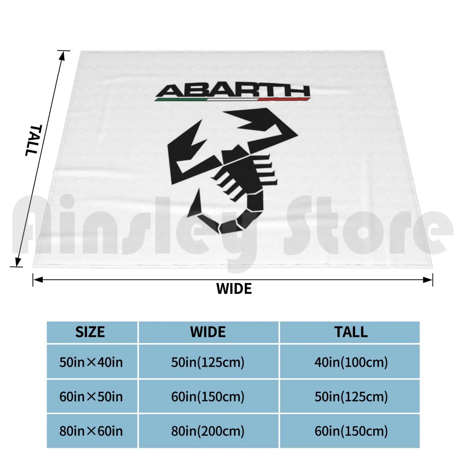 Abarth Scorpion Italy Blanket Fashion Custom Abarth Scorpion Red Black Cars Sports Racing Italy Motor