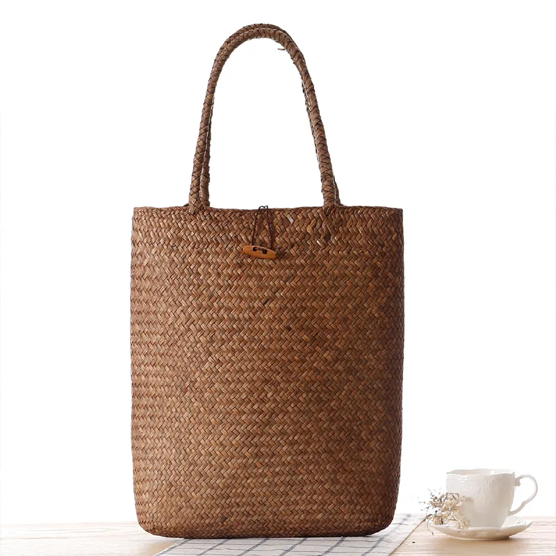 

32x40CM Forest Mat Woven Bag Shoulder Straw Bag Pastoral Style Beach Bag Women Straw Bag a7194