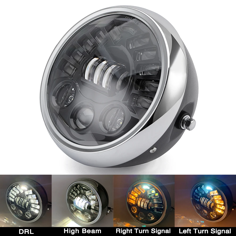 Motorcycle 7.5 inch LED Headlight for Harley Sportster Honda Yamaha Suzuki Custom Refit 7.5\