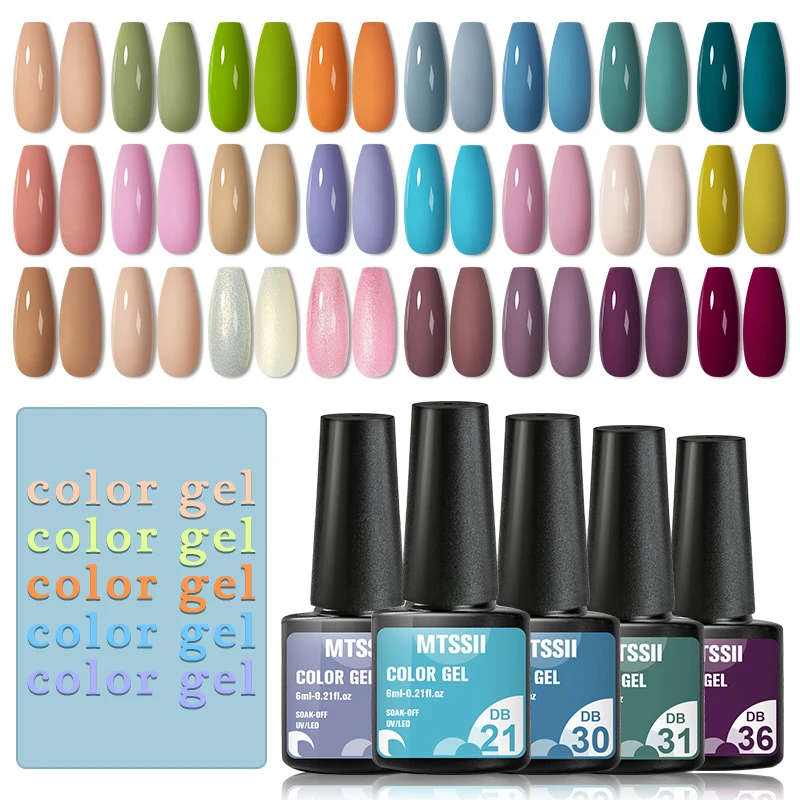 Mtssii 10/6/4 pçs uv gel conjunto de verniz de gel semi permanente brilho cor gel embeber uv led gel verniz diy manicure kit