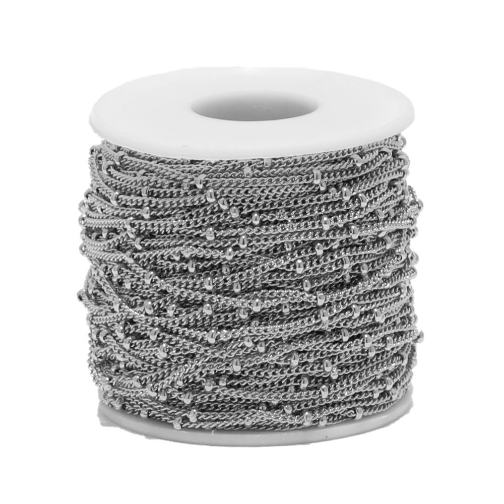 2 Meter Edelstahl-Satellitenkugelketten für DIY-Schmuckherstellung, Halsketten, Armbänder und Körperketten – Detail 6