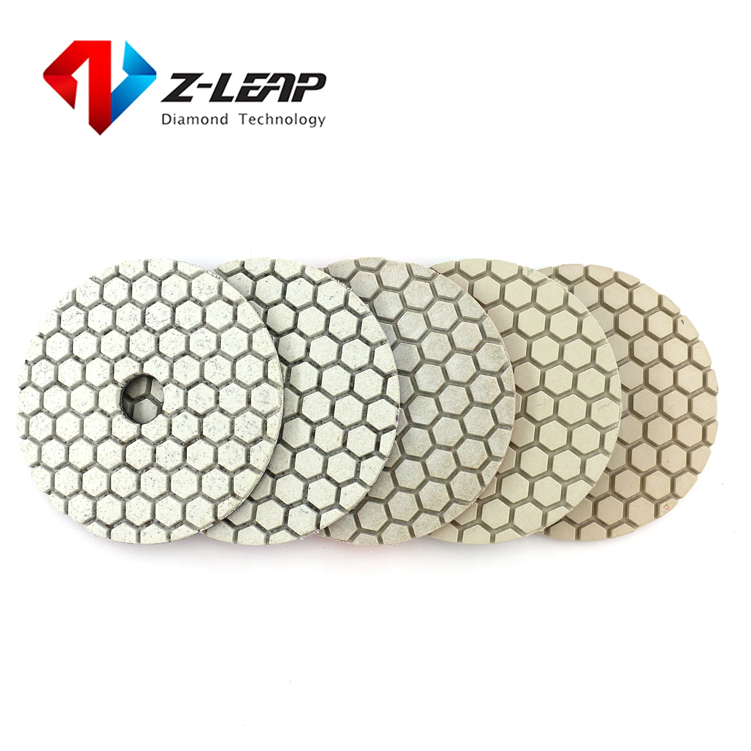 

Бриллиантовые полировальные колодки, 5 шт., 4 дюйма, 5 шагов, инструмент для полировки гранита, мрамора, бетона