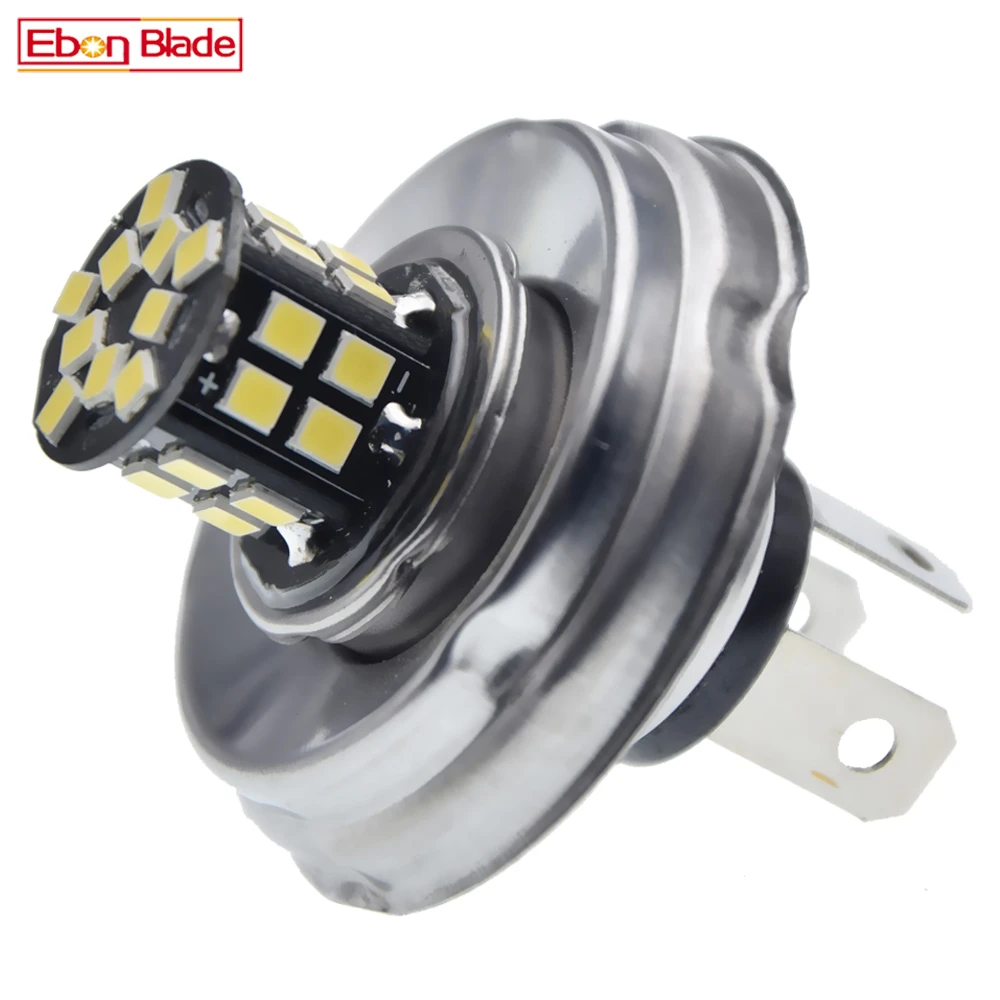 1Pcs 6V 12V 24V P45T 2835 30SMD LED Motorcycle Front Head Light Bulb R2 High Low Beam White 6000K Motorbike Scooter Headlight