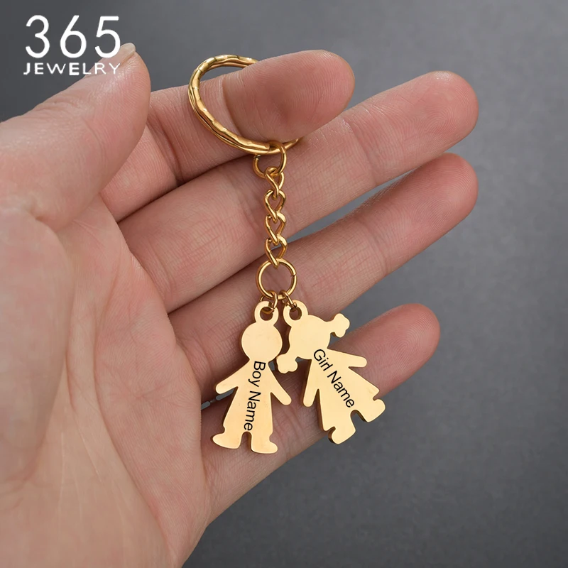 Fashion Family Boy Girl Key Rings Unisex Friends Personalized Engraved Name Date Keychain Meaningful Gifts