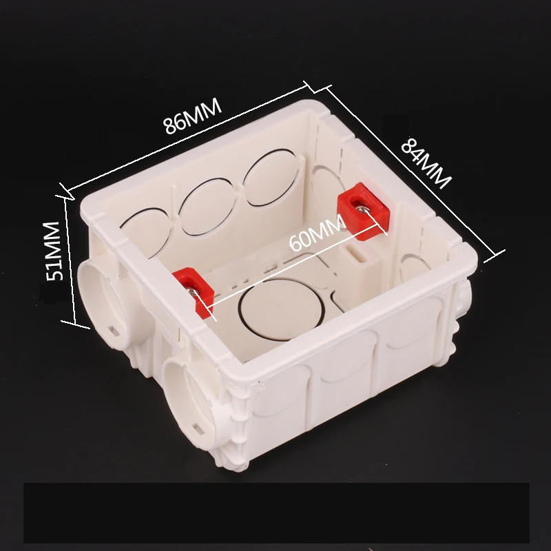 86 Type Household Concealed 146 Type Wall Power Switch Socket Bottom Box White Flame Retardant Junction Box