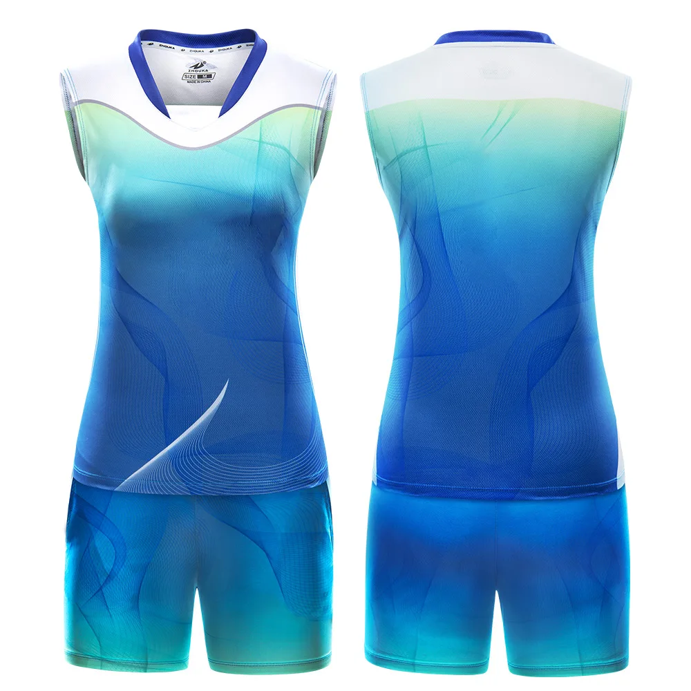 Women's Breathable Sleeveless Volleyball Jersey Set Quick-dry Volleyball Uniform Team Game Competition Training Sportswear