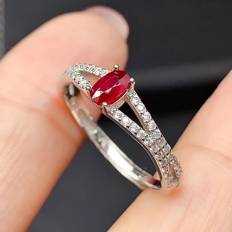 KJJEAXCMY fine jewelry 925 sterling silver inlaid natural ruby ring trendy new female ring vintage support test hot selling