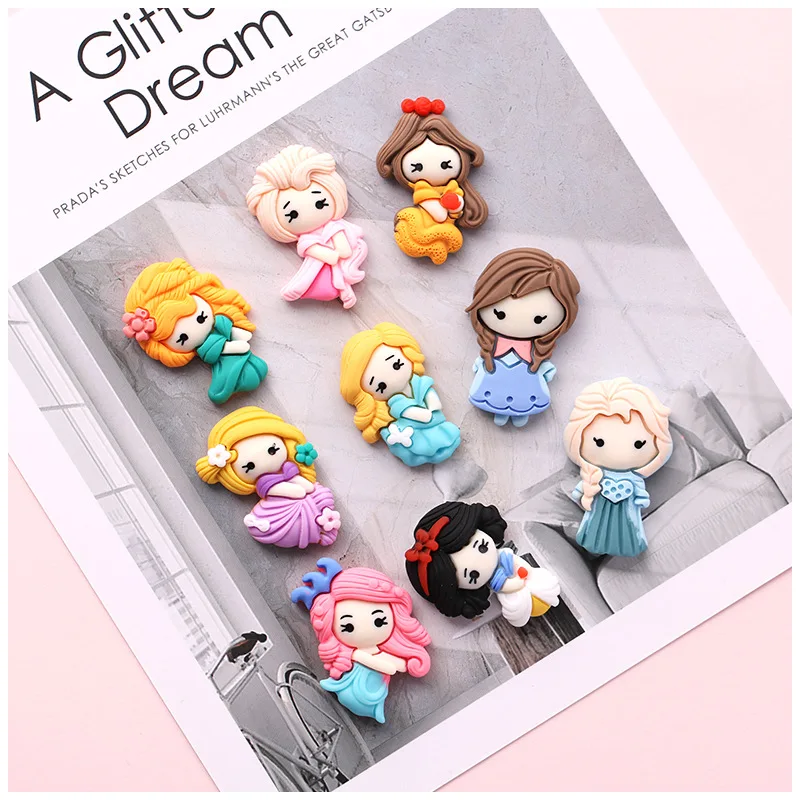 9/18pcs Sweet Princess Resin Cabochon Earring Charms Cute Cartoon DIY Jewelry Pendant Flatback  Homemade Girl Friendship Gift