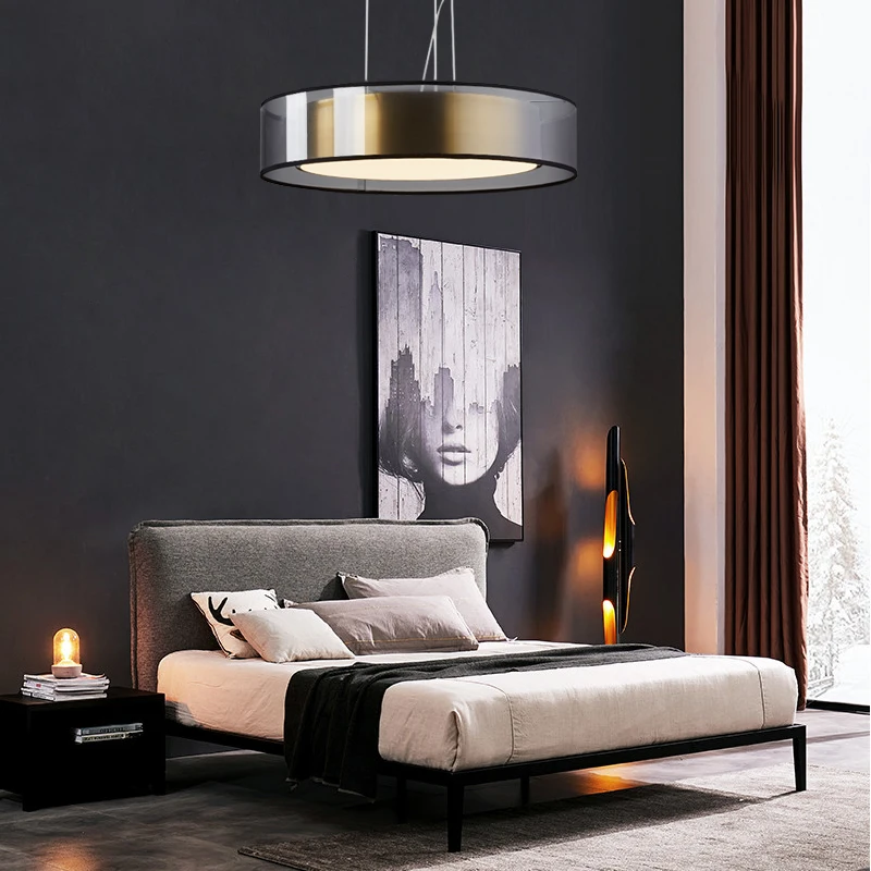 Post-modern copper restaurant light luxury pendant lamp Nordic minimalistic atmosphere master bedroom pendant lights