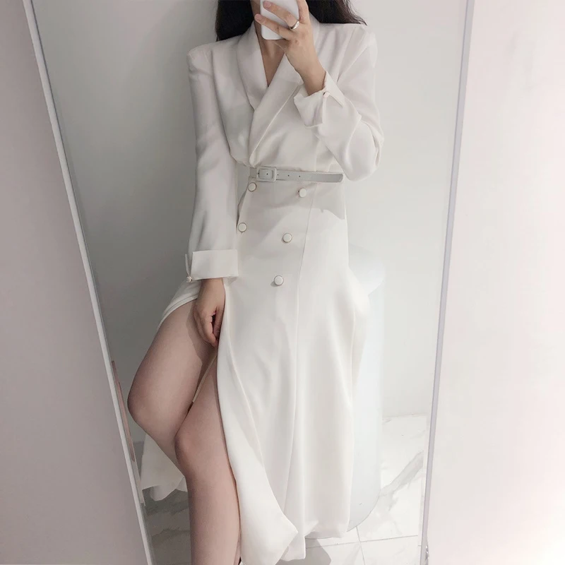 

Brand New Spring Autumn Long Women Trench Coat Double Breasted Belted Dress Slim Coat Lady Outerwear Fashion