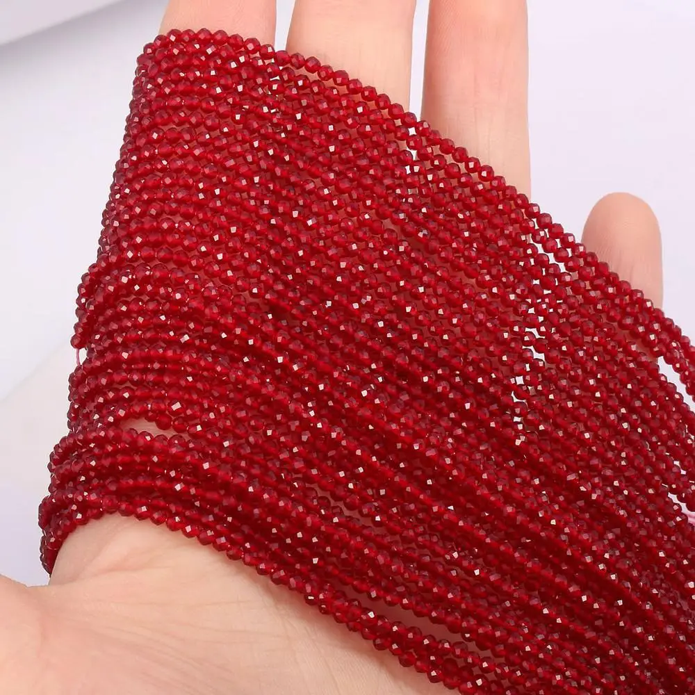 Natural Stone Beads Small section Bead Red spinels 2 mm Loose beads for Jewelry Making DIY Bracelet Necklace